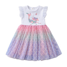 DXTON Girls Clothes 2020 New Summer Princess Dresses Flying Sleeve Kids Dress Unicorn Party Girls Dresses Children Clothing 3-8Y