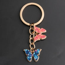 New Colorful Enamel Butterfly Keychain Insects Car Key Women Bag Accessories Jewelry Gifts