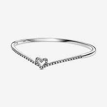 Charms 925 Sterling Solid Silver Bracelet Heart T-Bar Cuff Chain Sparkling Blue Disc Clasp Snake Chain Bracelet Women Jewelry