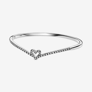 Charms 925 Sterling Solid Silver Bracelet Heart T-Bar Cuff Chain Sparkling Blue Disc Clasp Snake Chain Bracelet Women Jewelry