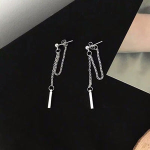 Korea Style Harajuku Punk Cool Egirl Girl Cross Chain Pendant Earrings For Women Men Bff Street Hip Hop Jewelry Gift