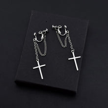 Korea Style Harajuku Punk Cool Egirl Girl Cross Chain Pendant Earrings For Women Men Bff Street Hip Hop Jewelry Gift