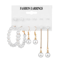 FNIO Women's Earrings Set Pearl Earrings For Women Bohemian Fashion Jewelry 2020 Geometric Crystal Heart Stud Earrings