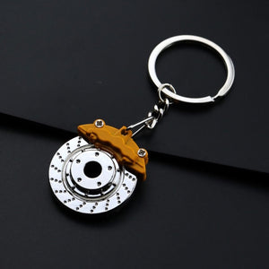 Creative gift car metal keychain turbo gear hub pendant brake disc shock absorber Pendant