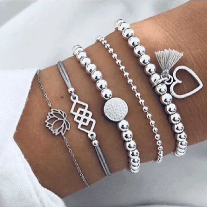 2021 Bohemian Bracelets & Bangles Set Vintage Bead Boho Charm Bracelet For Women Jewelry Accessories Pulseras Mujer Bijoux Femme