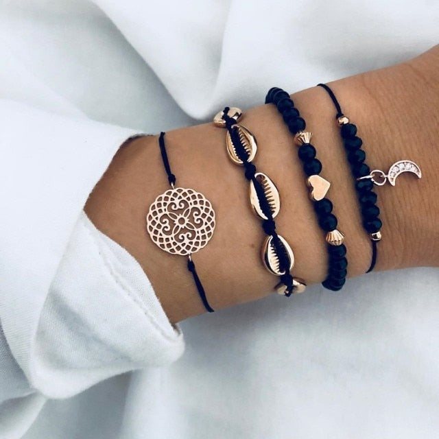 2021 Bohemian Bracelets & Bangles Set Vintage Bead Boho Charm Bracelet For Women Jewelry Accessories Pulseras Mujer Bijoux Femme