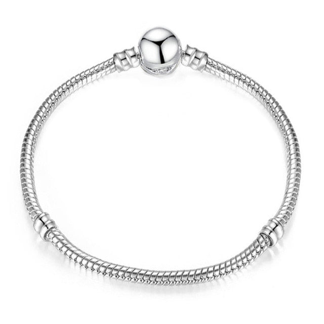 Boosbiy Silver Plated Cute Owl Snake Chain Charm Bracelet For Women Fashion Brand Bracelets DIY Jewelry Gift Making