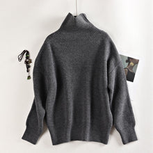 MASTGOU Wool Women's Sweater Autumn Winter Warm Turtlenecks Casual Loose Oversized Lady Sweaters Knitted Pullover Top Pull Femme