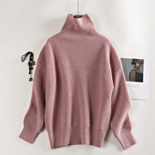 MASTGOU Wool Women's Sweater Autumn Winter Warm Turtlenecks Casual Loose Oversized Lady Sweaters Knitted Pullover Top Pull Femme