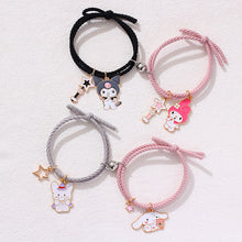 2pcs/ pair of Cute Cartoon Couple Bracelet Magnet Ball Hand Men and Women Gift Friendship Charms Elastic Rope Jewelry