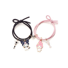 2pcs/ pair of Cute Cartoon Couple Bracelet Magnet Ball Hand Men and Women Gift Friendship Charms Elastic Rope Jewelry