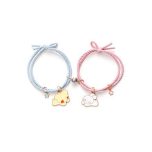 2pcs/ pair of Cute Cartoon Couple Bracelet Magnet Ball Hand Men and Women Gift Friendship Charms Elastic Rope Jewelry