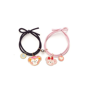 2pcs/ pair of Cute Cartoon Couple Bracelet Magnet Ball Hand Men and Women Gift Friendship Charms Elastic Rope Jewelry