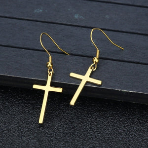 Korea Style Harajuku Punk Cool Egirl Girl Cross Chain Pendant Earrings For Women Men Bff Street Hip Hop Jewelry Gift