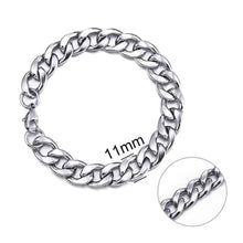 Jiayiqi 3-11 mm Men Chain Bracelet Stainless Steel Curb Cuban Link Chain Bangle for Male Women Hiphop Trendy Wrist Jewelry Gift