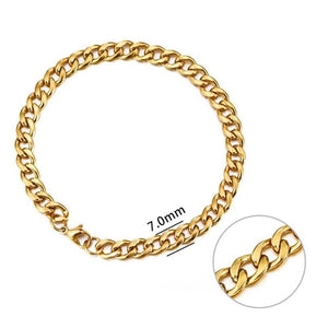 Jiayiqi 3-11 mm Men Chain Bracelet Stainless Steel Curb Cuban Link Chain Bangle for Male Women Hiphop Trendy Wrist Jewelry Gift