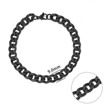 Jiayiqi 3-11 mm Men Chain Bracelet Stainless Steel Curb Cuban Link Chain Bangle for Male Women Hiphop Trendy Wrist Jewelry Gift