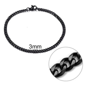 Jiayiqi 3-11 mm Men Chain Bracelet Stainless Steel Curb Cuban Link Chain Bangle for Male Women Hiphop Trendy Wrist Jewelry Gift