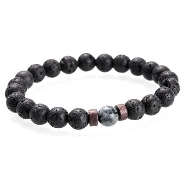 Men Bracelet Natural Moonstone Bead Tibetan Buddha Bracelet chakra Lava Stone Diffuser Bracelets Men Jewelry gift Drop Shipping