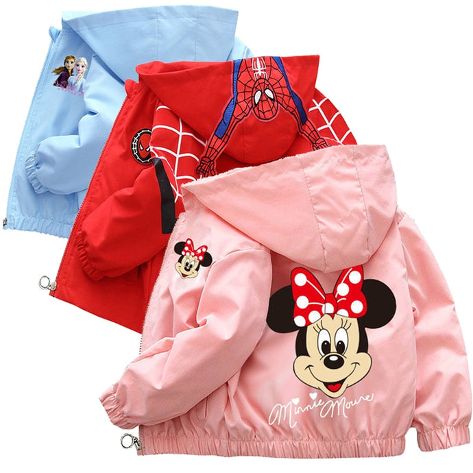 Autumn New Children's Clothing Cartoon Mickey Minnie Jacket Boys Girls Baby Outing Clothes Jacket Children Hooded jacket 1-12Y