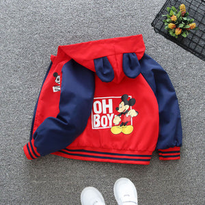 Autumn New Children's Clothing Cartoon Mickey Minnie Jacket Boys Girls Baby Outing Clothes Jacket Children Hooded jacket 1-12Y