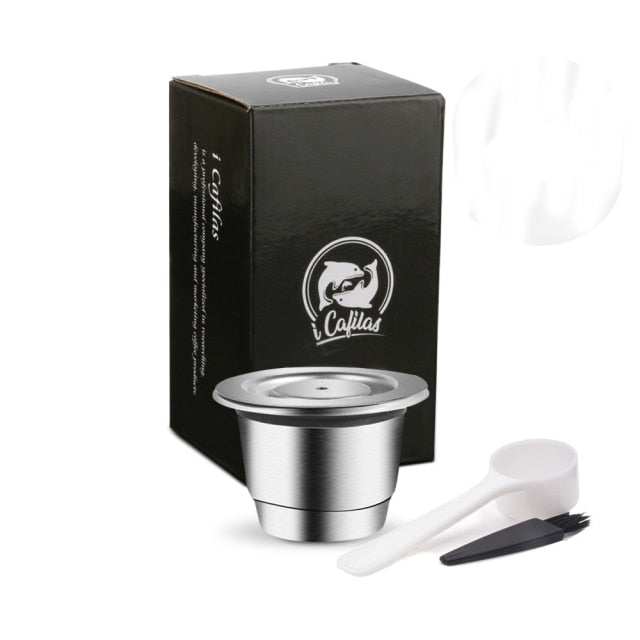 ICafilas Refillable Stainless Steel Espresso Coffee Maker Capsule For Nespresso Machine Reusable Filter Coffee Pods