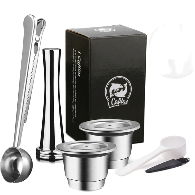 ICafilas Refillable Stainless Steel Espresso Coffee Maker Capsule For Nespresso Machine Reusable Filter Coffee Pods