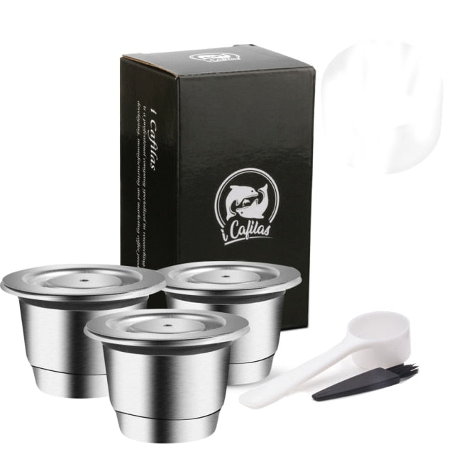 ICafilas Refillable Stainless Steel Espresso Coffee Maker Capsule For Nespresso Machine Reusable Filter Coffee Pods