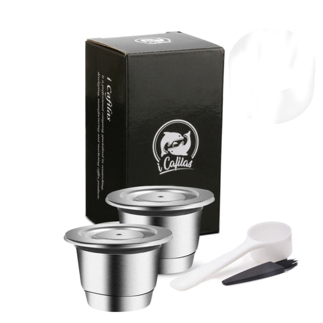 ICafilas Refillable Stainless Steel Espresso Coffee Maker Capsule For Nespresso Machine Reusable Filter Coffee Pods