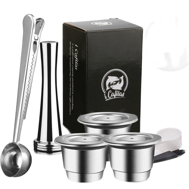 ICafilas Refillable Stainless Steel Espresso Coffee Maker Capsule For Nespresso Machine Reusable Filter Coffee Pods