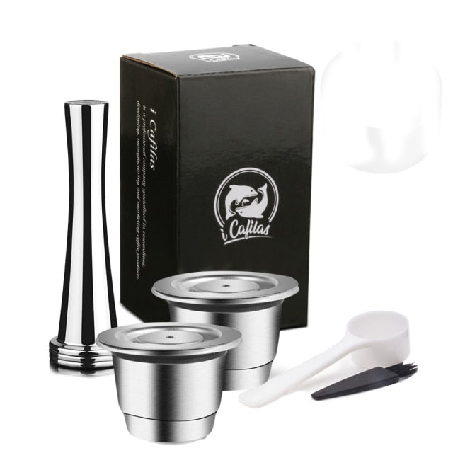 ICafilas Refillable Stainless Steel Espresso Coffee Maker Capsule For Nespresso Machine Reusable Filter Coffee Pods