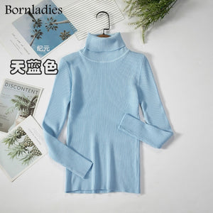 Bornladies 2021 Basic Turtleneck Women Sweaters Autumn Winter Tops Slim Women Pullover Knitted Sweater Jumper Soft Warm Pull