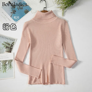 Bornladies 2021 Basic Turtleneck Women Sweaters Autumn Winter Tops Slim Women Pullover Knitted Sweater Jumper Soft Warm Pull