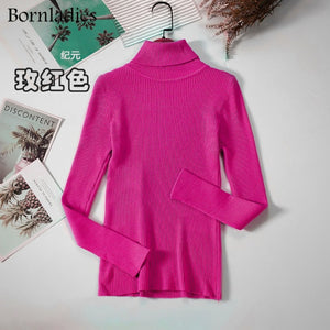 Bornladies 2021 Basic Turtleneck Women Sweaters Autumn Winter Tops Slim Women Pullover Knitted Sweater Jumper Soft Warm Pull