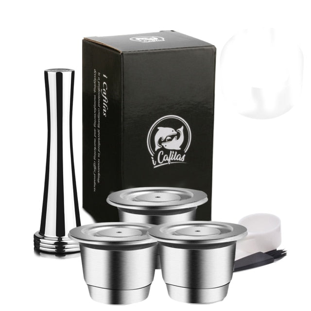 ICafilas Refillable Stainless Steel Espresso Coffee Maker Capsule For Nespresso Machine Reusable Filter Coffee Pods