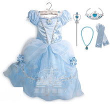 Disney Princess Party Dress up for Girls Halloween Frozen Elsa Jasmine Rapunzel Costume Kids Christmas Clothing Birthday Gift