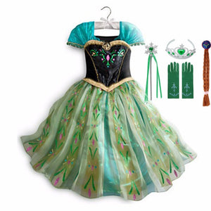 Disney Princess Party Dress up for Girls Halloween Frozen Elsa Jasmine Rapunzel Costume Kids Christmas Clothing Birthday Gift