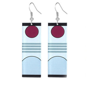 Fashion Acrylic Tanjiro Earrings Demon Slayer Earrings Anime Cosplay Props Hanafuda Drop Long Earrings for Women Jewelry