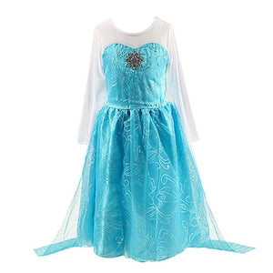 Frozen 1&2 Anna Elsa Princess Dress For Girl Birthday Party Tulle Prom Gown Kids Christmas Cosplay Snow Queen Coronation Costume