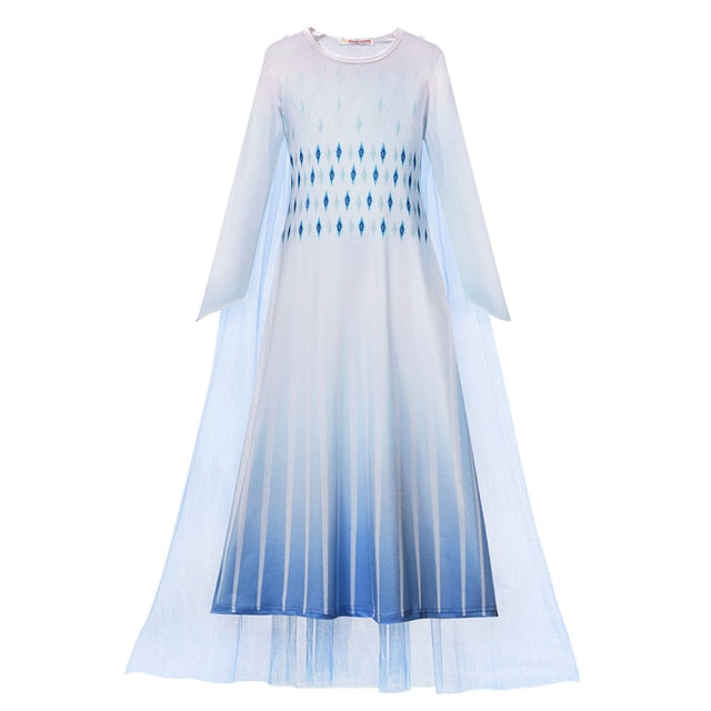 Frozen 1&2 Anna Elsa Princess Dress For Girl Birthday Party Tulle Prom Gown Kids Christmas Cosplay Snow Queen Coronation Costume
