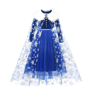 Frozen 1&2 Anna Elsa Princess Dress For Girl Birthday Party Tulle Prom Gown Kids Christmas Cosplay Snow Queen Coronation Costume