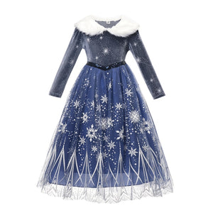 Frozen 1&2 Anna Elsa Princess Dress For Girl Birthday Party Tulle Prom Gown Kids Christmas Cosplay Snow Queen Coronation Costume