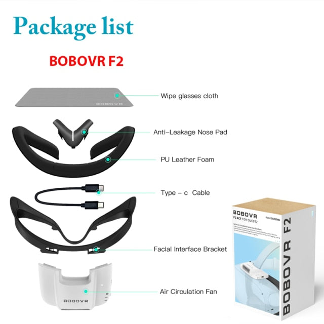 BOBOVR M2 Head Strap For Oculus Quest 2 Elite Strap Handle Grip Covers BOBOVR F2 Facial Interface No Fog BOBOVR C2 For Quest2