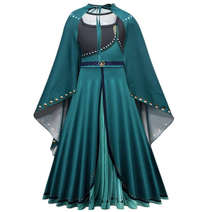 Disney Princess Elsa Winter Dress Girls Long Sleeve Frozen 2 Halloween Costume Children Cinderella Rapunzel Tiana Mulan Cosplay