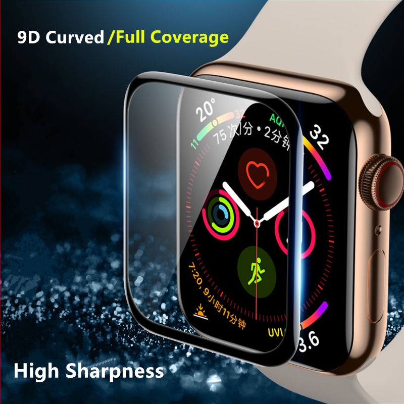 Soft Glass For Apple Watch 7 45mm 41mm iWatch series 6 5 4 3 se 44mm 40mm 42mm 38mm 9D HD Full Film Apple watch Screen Protector