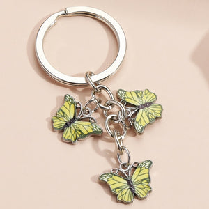 New Colorful Enamel Butterfly Keychain Insects Car Key Women Bag Accessories Jewelry Gifts