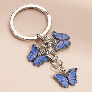 New Colorful Enamel Butterfly Keychain Insects Car Key Women Bag Accessories Jewelry Gifts