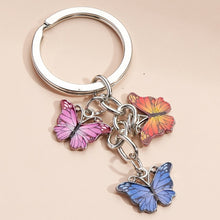 New Colorful Enamel Butterfly Keychain Insects Car Key Women Bag Accessories Jewelry Gifts