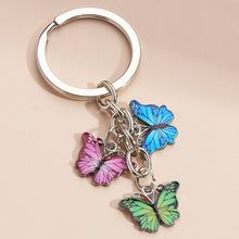 New Colorful Enamel Butterfly Keychain Insects Car Key Women Bag Accessories Jewelry Gifts