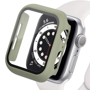 Glass+Cover For Apple Watch case 45mm 41mm 44mm 40mm 42mm 38mm iWatch Accessorie Screen Protector Apple watch serie 3 4 5 6 SE 7